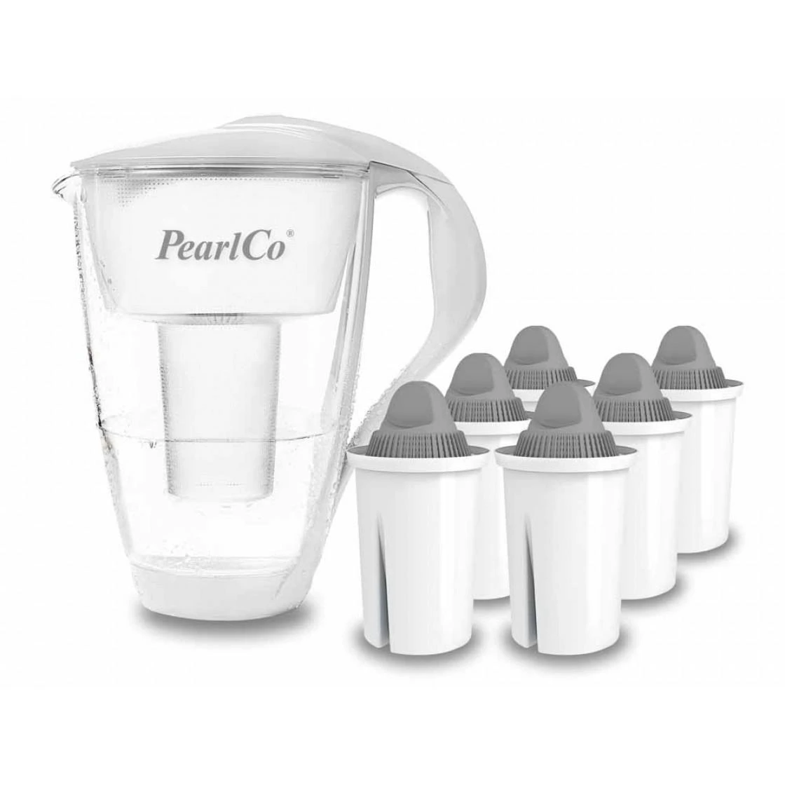 Glas-Wasserfilter Weiß Inkl. 6 Protect+ Filterkartuschen 1 Glas-Wasserfilter Weiß Inkl. 6 Protect+ Filterkartuschen