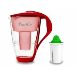 Glas-Wasserfilter Rot Inkl. 1 Alkaline Filterkartusche