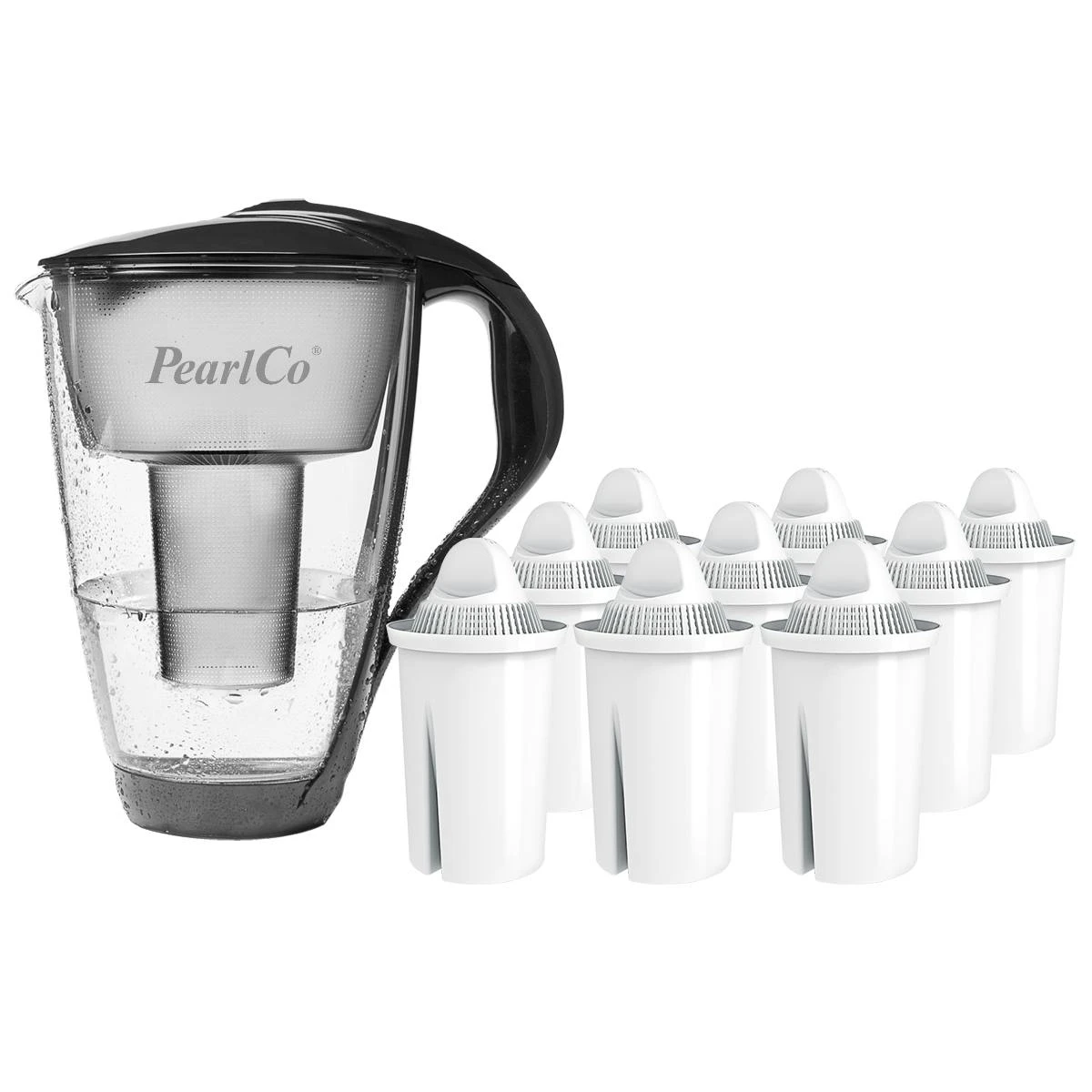 Glas-Wasserfilter Anthrazit Inkl. 3 Universal Filterkartuschen 4 Glas-Wasserfilter Anthrazit Inkl. 3 Universal Filterkartuschen – Bild 4