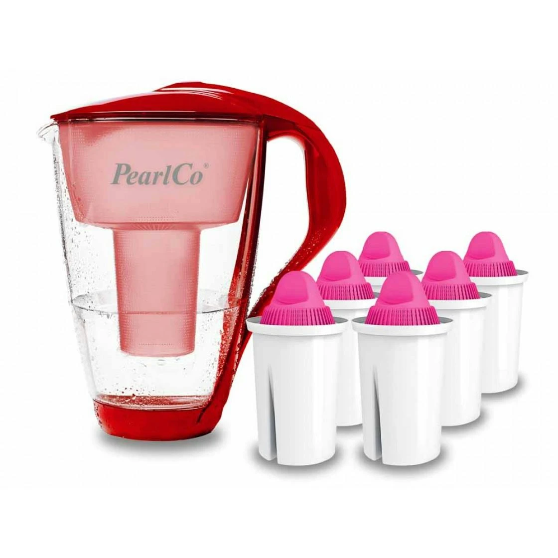 Glas-Wasserfilter Rot Inkl. 12 AquaMag Filterkartuschen 2 Glas-Wasserfilter Rot Inkl. 12 AquaMag Filterkartuschen – Bild 2